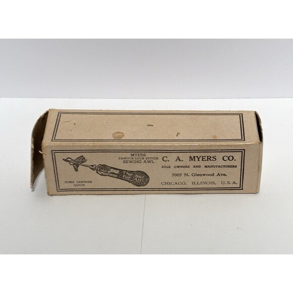 Vintage Original C A Myers Lock Stitch Sewing Awl Kit With Box & Instructions - Picture 14 of 16